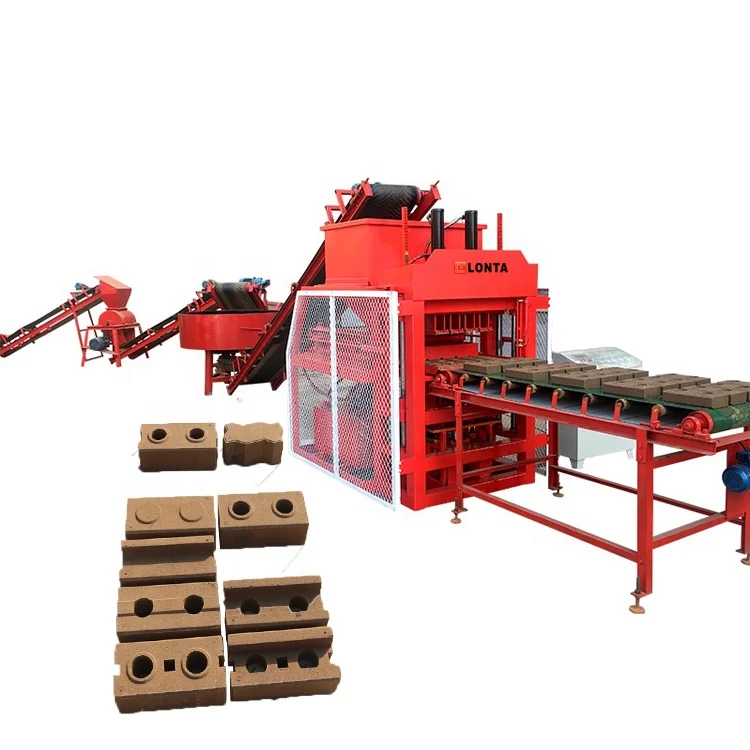 LONTA LT4-10 Full Automatic Hydraulic Hollow Interlock Paver Soil Earth Adobe Clay Brick Block Making Machine brique terre