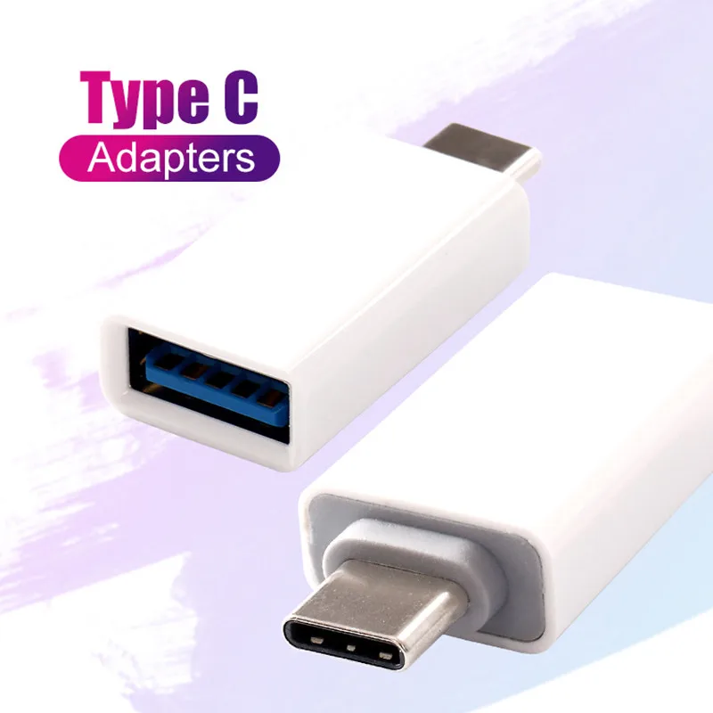 
USB 3.1 Type C MALE TO A FEMALE ADAPTER white color ABS shell material transmission speed 5Gbps OTG usb c power adapter 