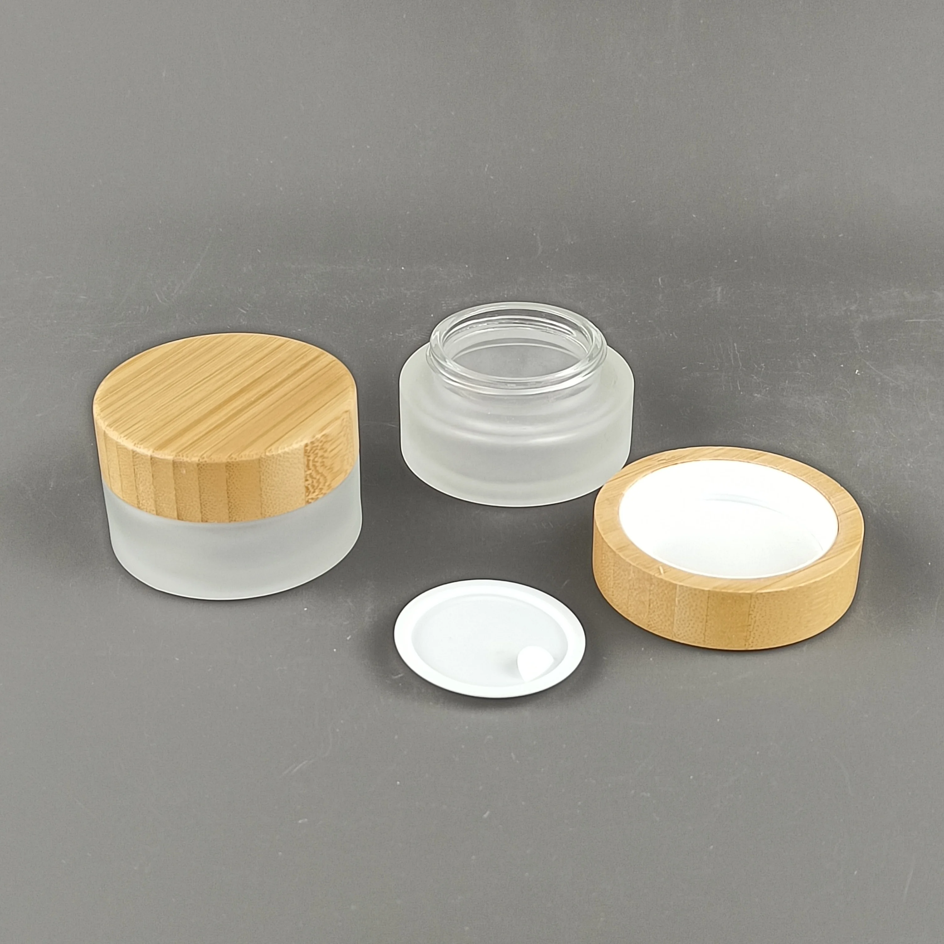 bamboo glass bottle and jar 30ml 50ml 100ml 120ml glass bottle serum bottle 30g 50g 150g 200g bamboo cosmetic jar face cream jar