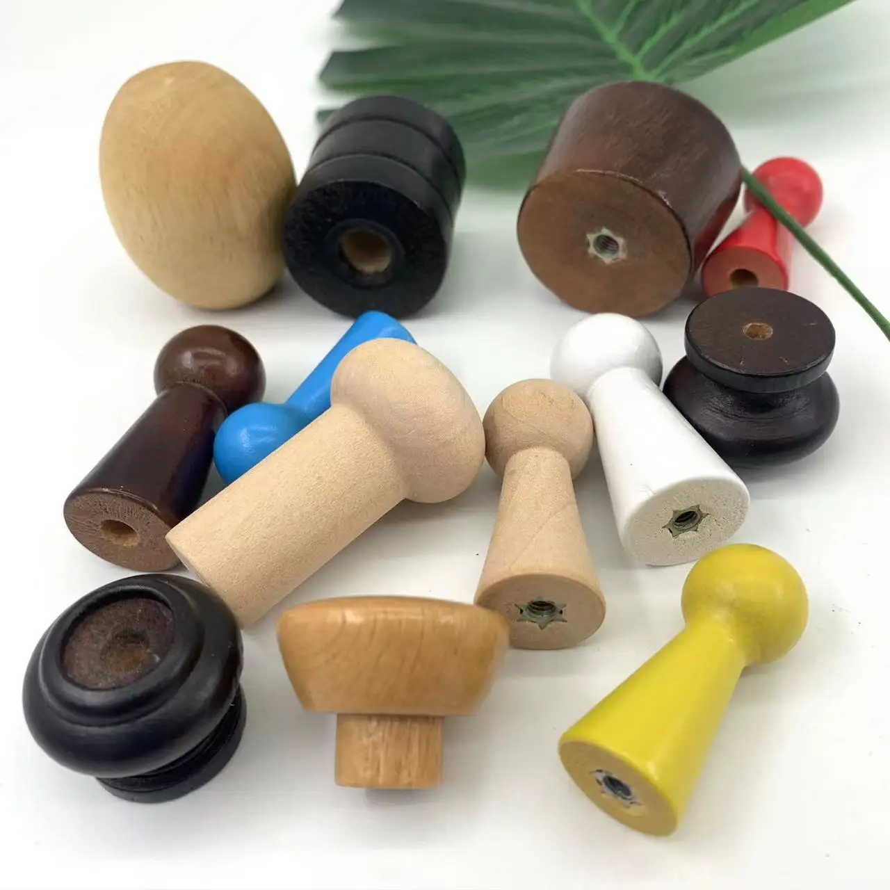 2023 new design luxury wooden furniture knobs handle wooden dome knob round wooden drawer knob