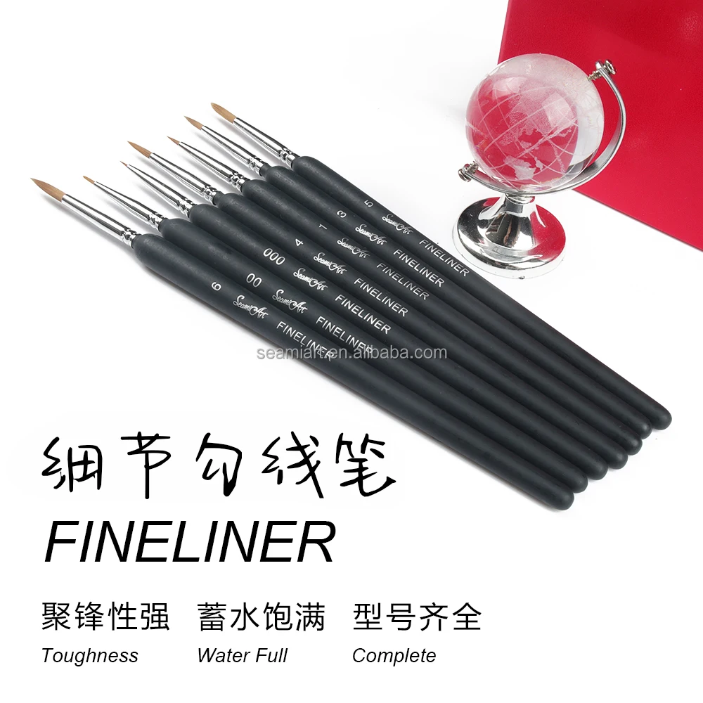 SeamiArt 1pc hook line acrylic fine detail paint brush artist fineliner brush 10 sizes nylon hair