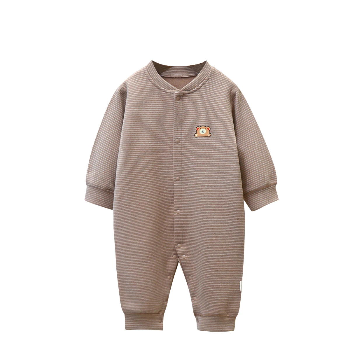 New Baby Velvet Onesie Baby Striped Clothes Boneless Climbing Clothes Autumn And Winter New Children Warm Pajamas