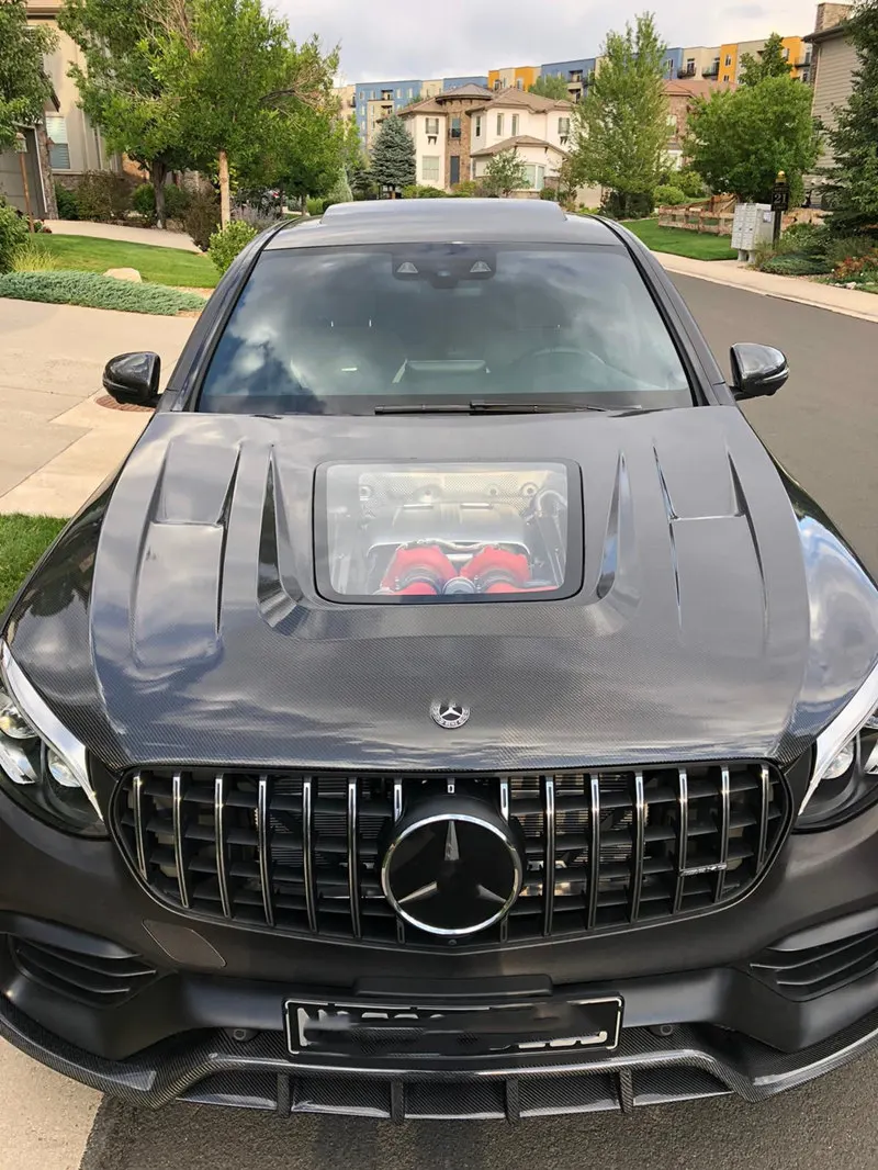 Лучше GLC63S автомобильный карбоновый капот прозрачное стекло подходит для Mercedes-Benz glc63s AMG glc43 glc260 glc coupe x253