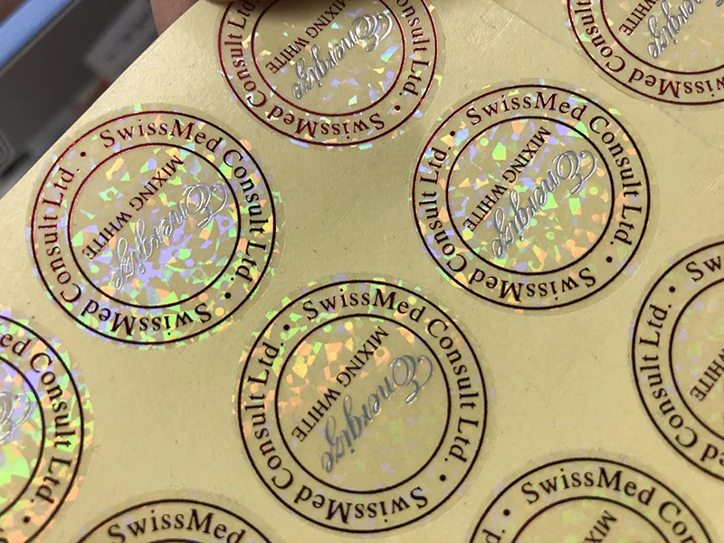 Прозрачная наклейка на заказ с голограммой из ПВХ