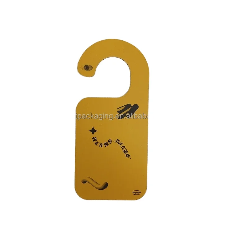 Custom cheap real estate paper cardboard printing knob hanging advertising flyer door hanger flyer for hotel