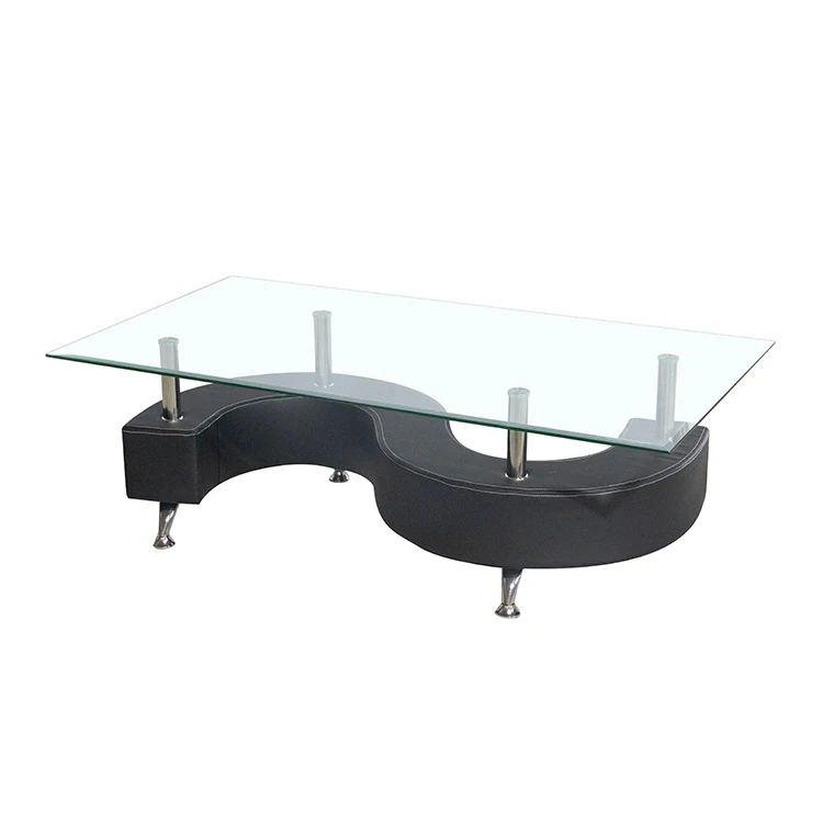 Unique glass coffee table S shape coffee table for sale