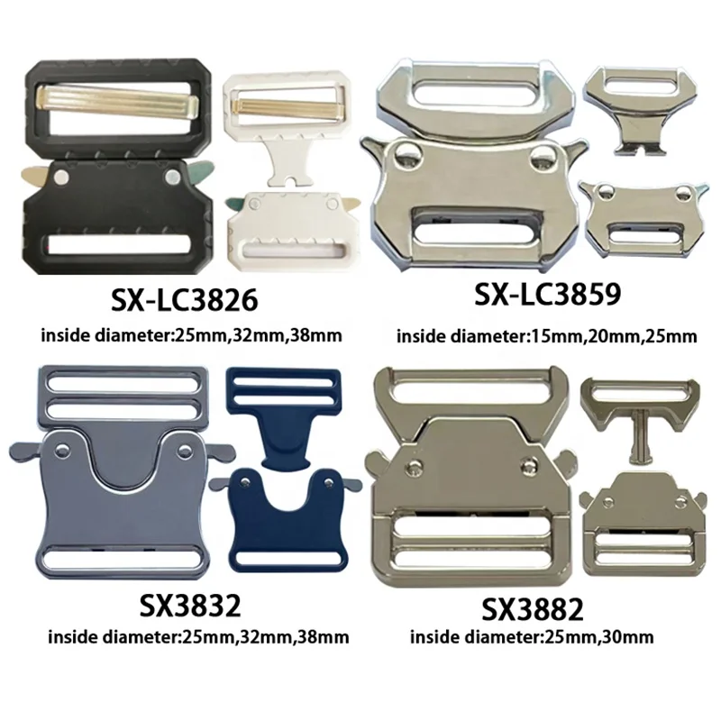 Custom LOGO Multiple Sizes Cobra Buckle Bag Adjuster Metal Quick Belt Release Buckle