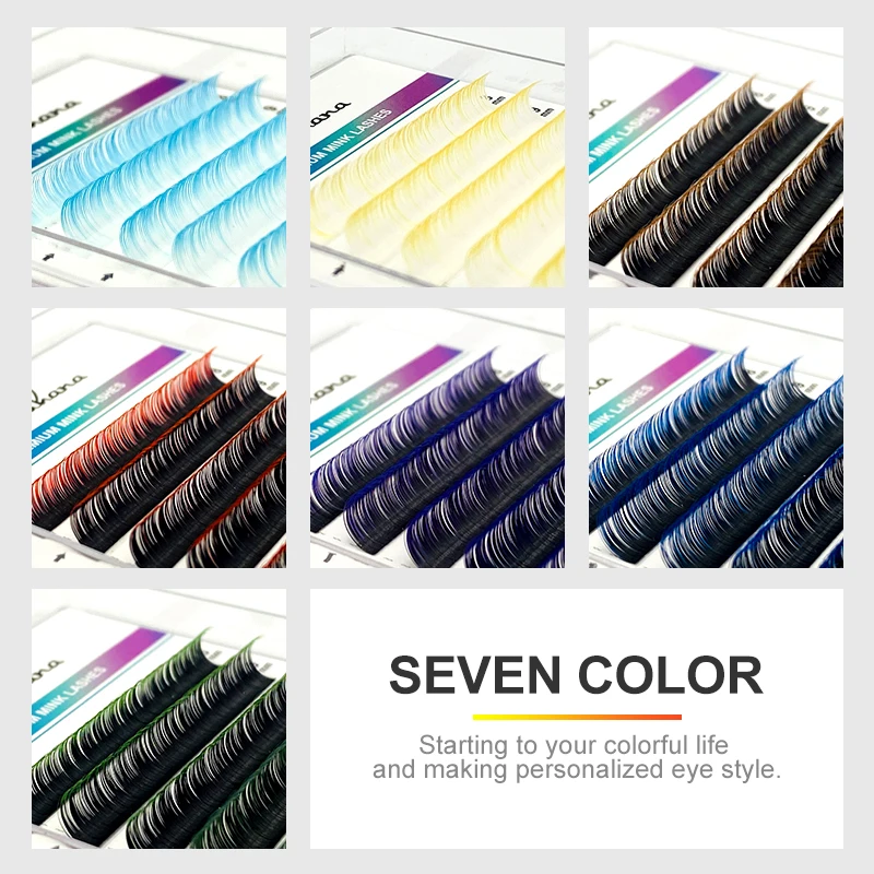 OEM Custom Logo Ombre Eyelash Extension PBT Material Individual Volume Mink Ombre Color Lashes Wholesale