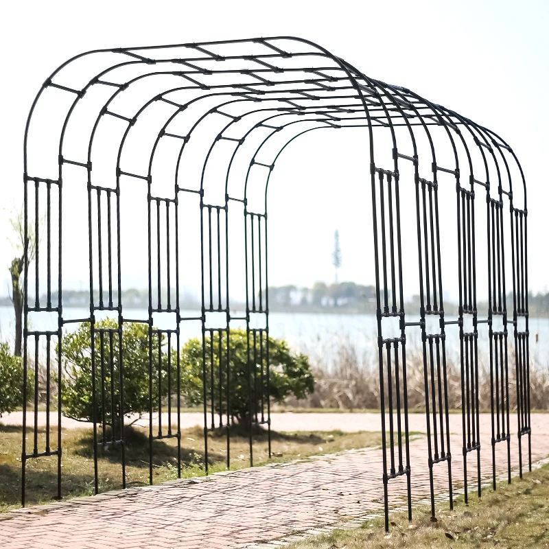 Factory Wholesale Custom Black White garden flower plants arch outdoor decorative arch giant garden