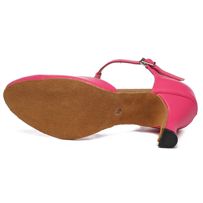 New Arrival Fashion 7.0cm Heel Pink Rose Vegan Lady Professional Latin Ballroom Salsa Soft Women Dancing Shoes