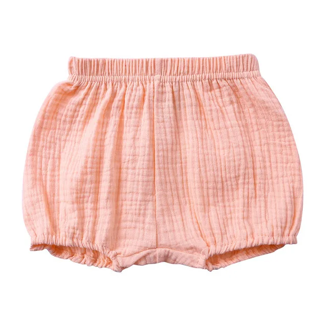 
Summer Cute Straight Woven Soft And Comfortable Plain Dyed Baby Girl Pants Cotton Shorts 