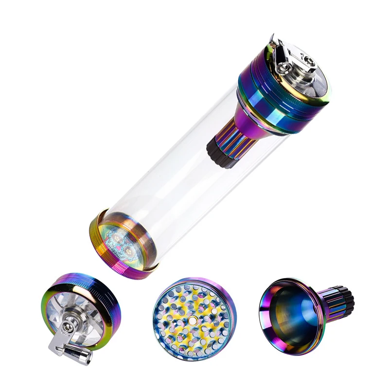 Hot selling wholesale price smoking accessories products 195*52mm height grinder with storage container compact grinder