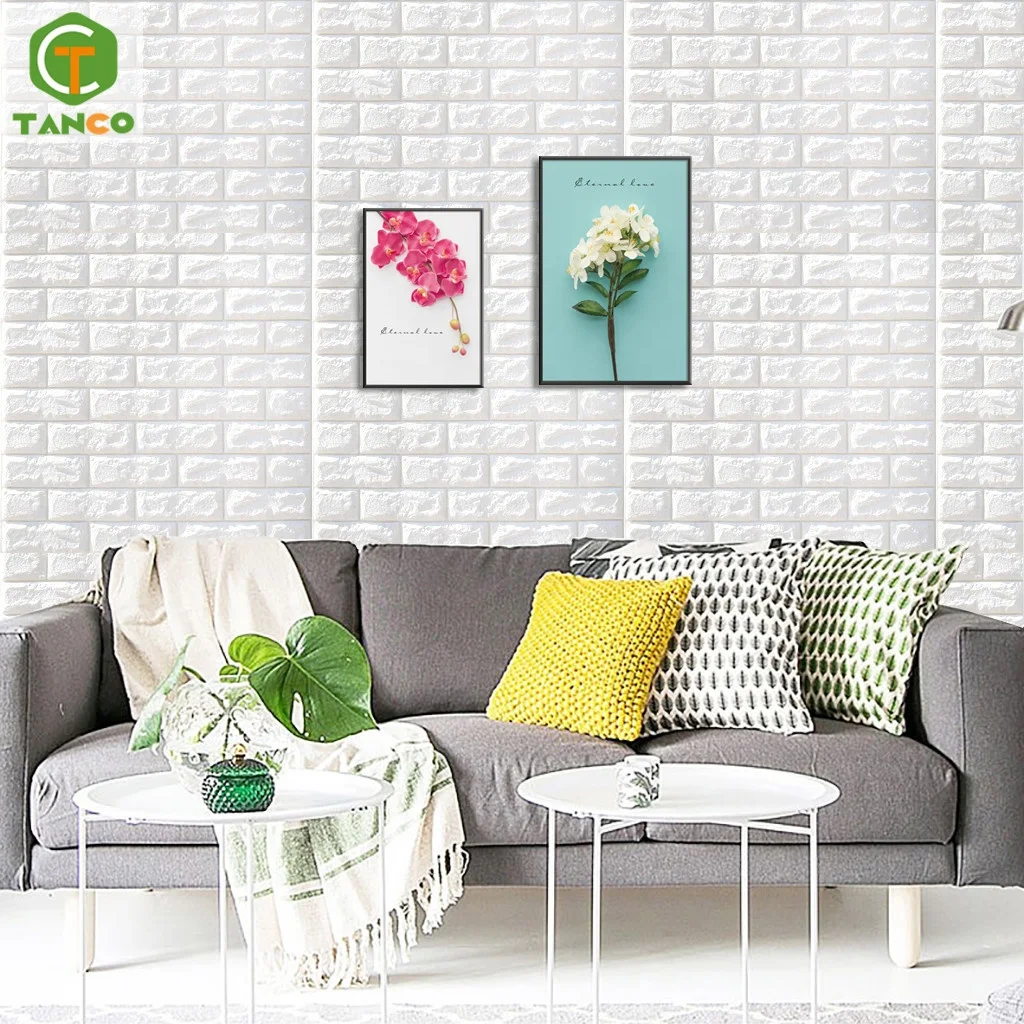 Wholesale China soundproof wallpaper PE foam self adhesive papel de parede wall paper sticker 3d home decoration