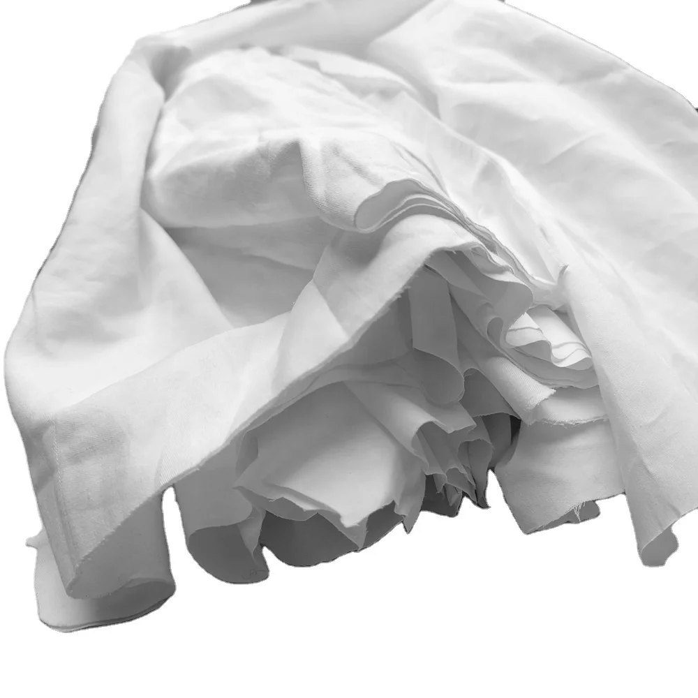 Cheap cotton fabric scrap white bed sheet wiping rags for marine using