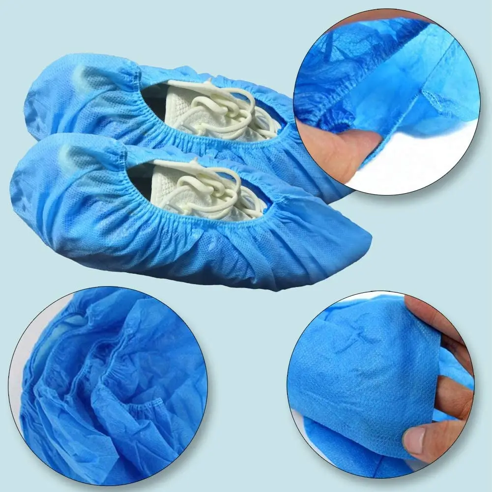 High quality blue cheap disposable plastic shoe covers for medical home use