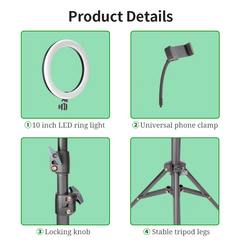 LED Ring Light Kit 10 18 Inch Ring Lamp Photo Light Ring for YouTube Makeup Studio Photography Ringlight with Light Stand
