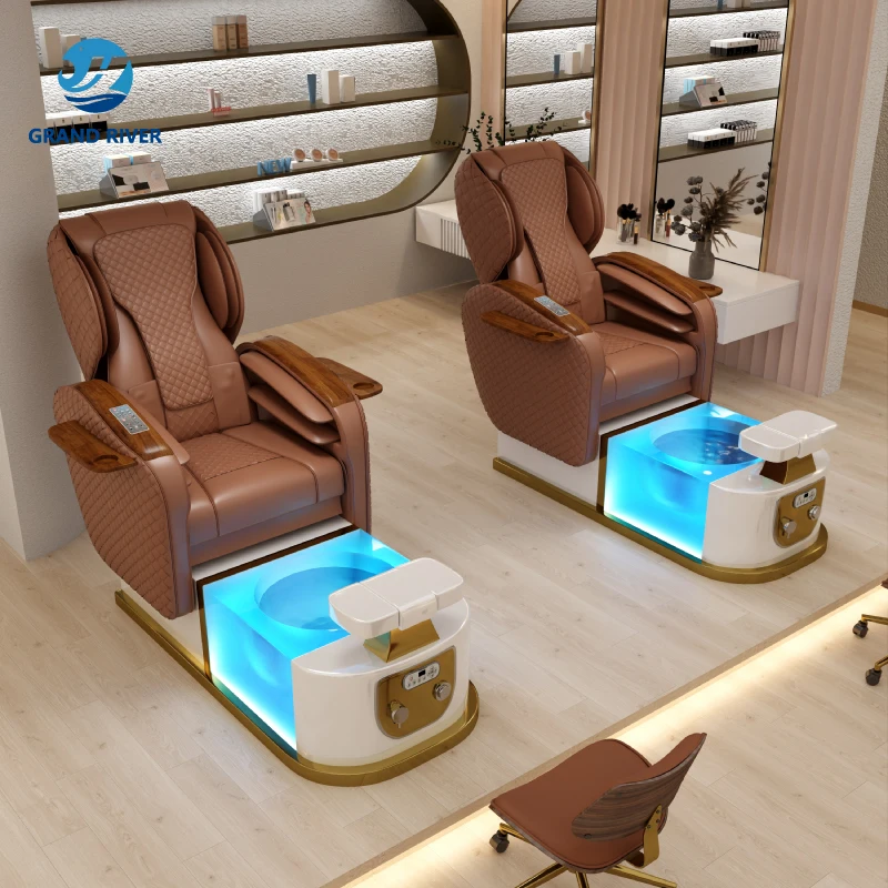 Professional full body airbag massage luxury pedicure chair nail salon foot care spa chair for manicure electric