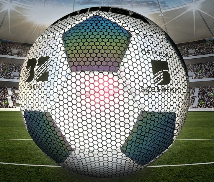 Wholesale Reflective Football Size 5 Luminous Soccer Ball Football Glow In The Dark Football Ball Holographic Soccer Balls OEM