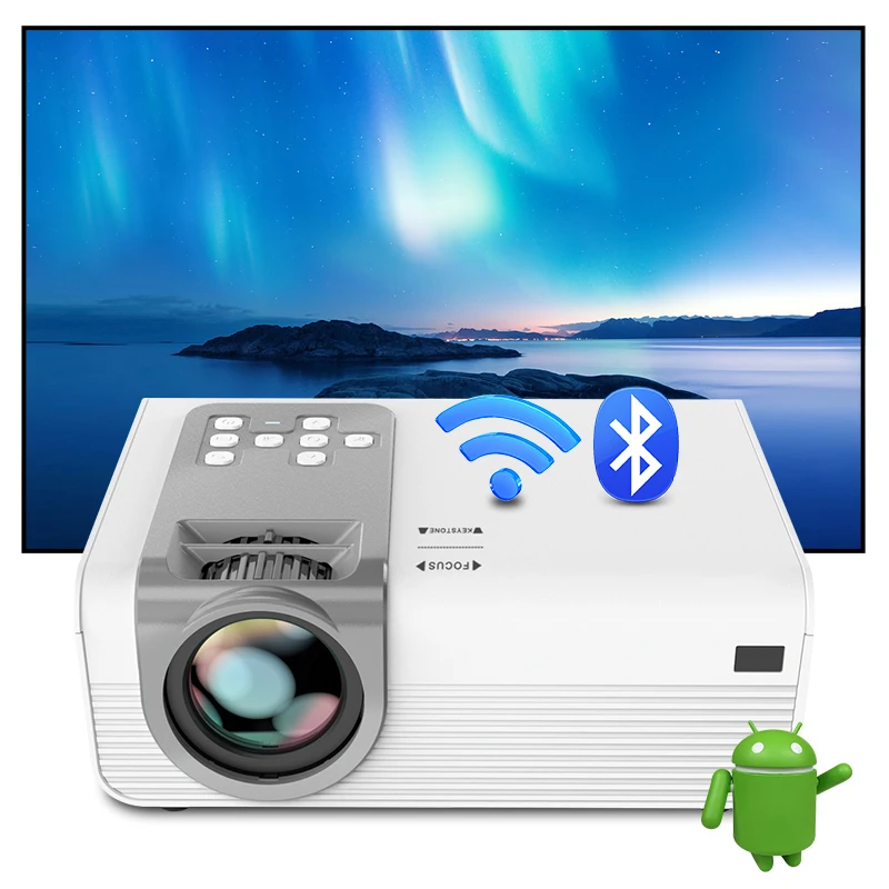 Hot Selling Full HD 1080P Projector 2K 4K Video LED 3D Portable Mobile Phone Projector Mini WiFi Android Beamer