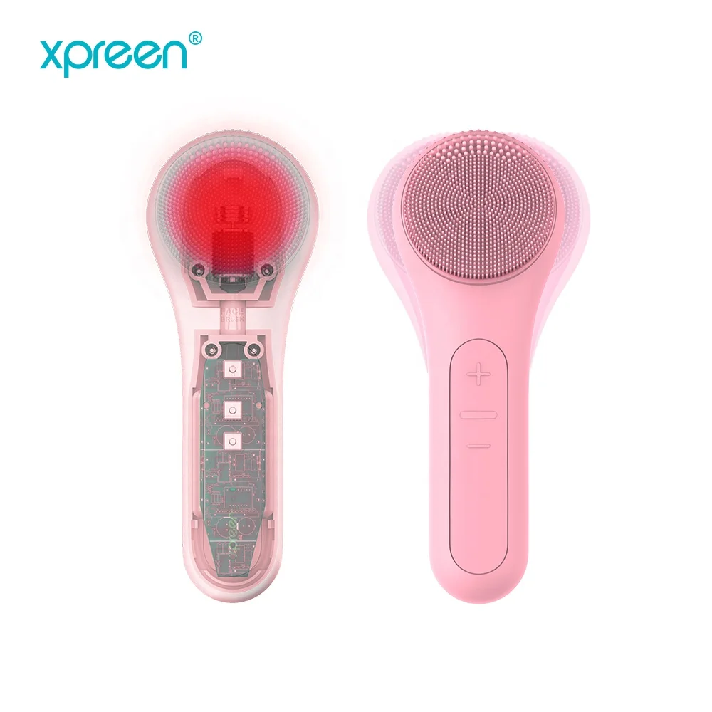 Person skin care manufacturers bulk customized electronic heated silicone exfoliating sonic electric facial cleansing brush