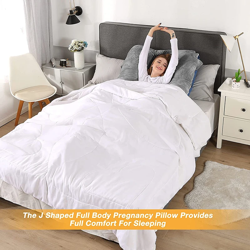 High Quality Customized J Shaped Body pregnancy pillow multi functional for Sleeping