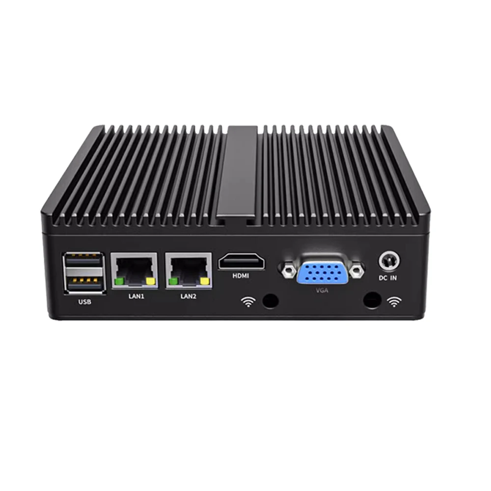 Fanless Industrial Mini pc j4125 N2840 N4000 J1900 Dual LAN Dual RS232 Win10/11 Pro Linux Ubuntu WIFI Desktop Computer Home pc