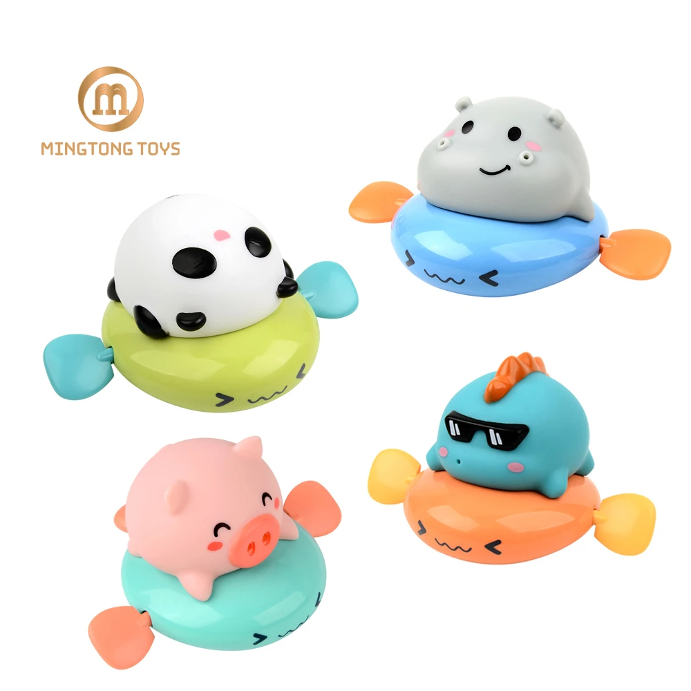 Children Toddler Bath Bathroom Shower Play Spray Water Clockwork Pull Wire Animal Wind Up Pig Swimming Floating Bathtub Toy