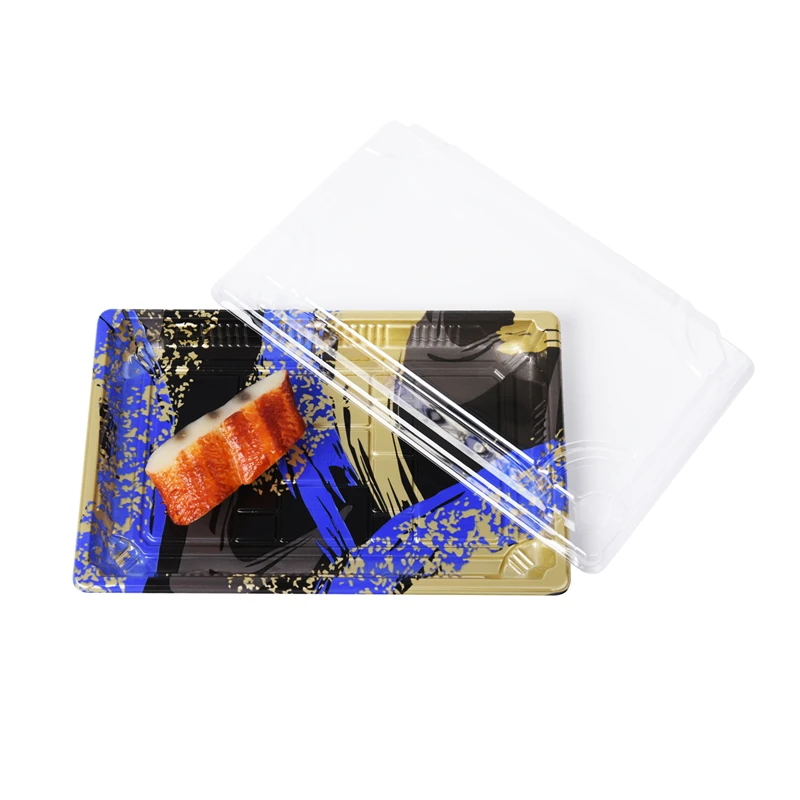 Food grade disposable plastic sushi take-away packing box