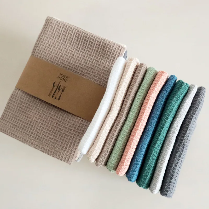 Pineapple Check Cotton Hand Kitchen Towels Cotton Dish Cloths Waffle Kitchen Dish Towels Set For Kitchen