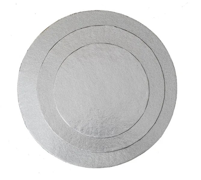High quality 3 to 16 inch round strong cake card 2mm thick base silver paper cake board