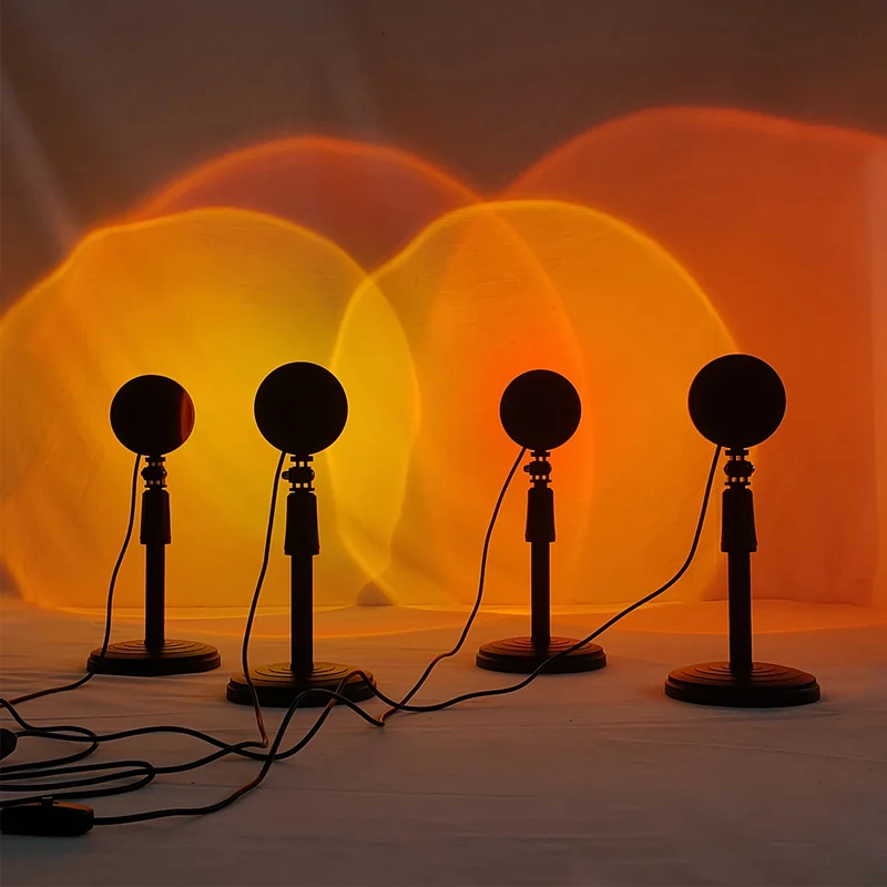 Usb Aluminum Sunset Lamp Sun Rainbow Sunset Projector Lamp Night Light Led Sunset Projection Lamp