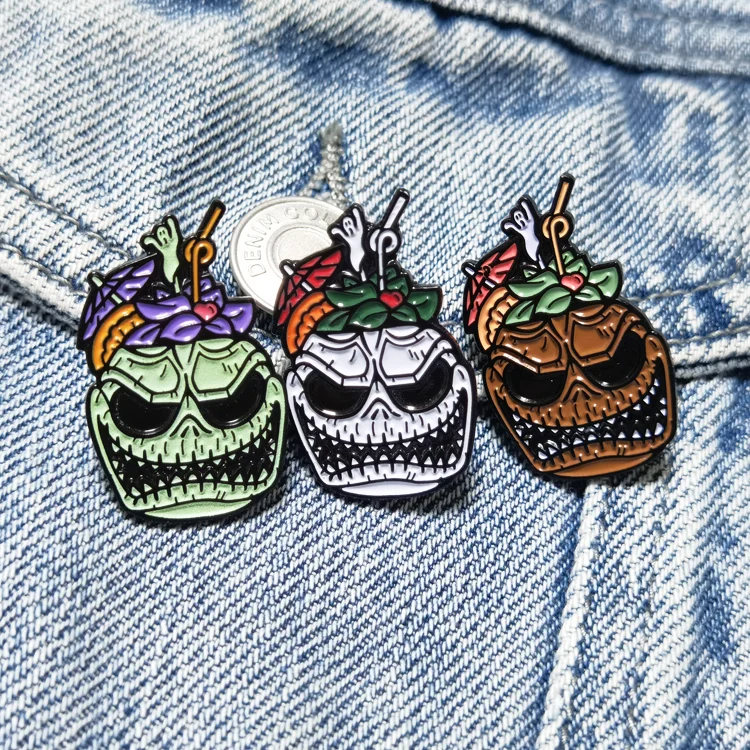 Индивидуальный мультяшный жесткий эмалированный металлический лацкан черный никелевый значок с подложкой