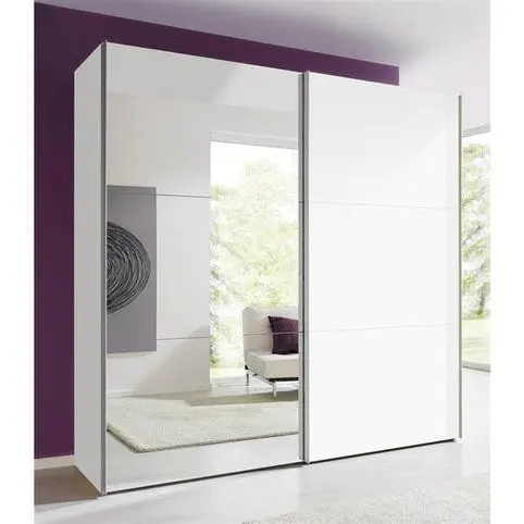 Custom modern design white sliding door wardrobes residential bedroom furniture with mirror