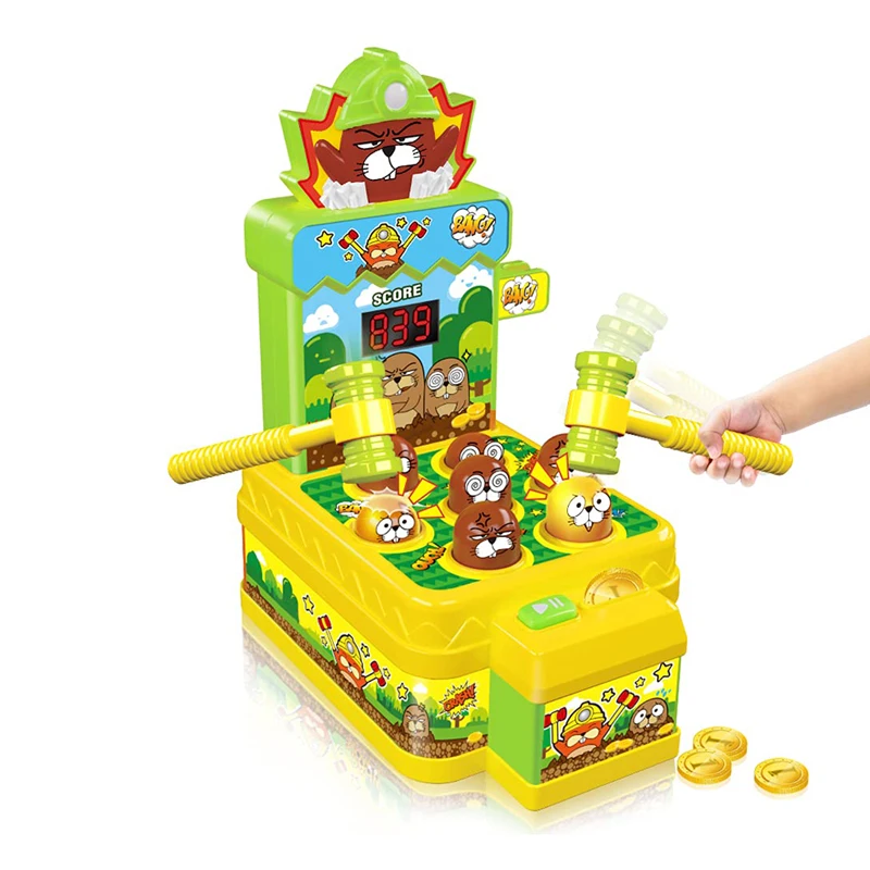 Забавная мультяшная игра для борьбы с кротами игрушка со счетчиком и вставкой монет удара Кротов детская вечеринки