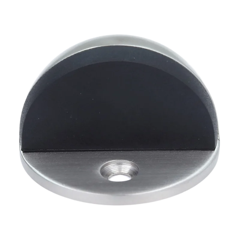 Diameter 46mm 304 Stainless Steel Door Stop with Rubber Bumper Heavy Duty Metal Half Dome Sliding Floor brushed Door Stop
