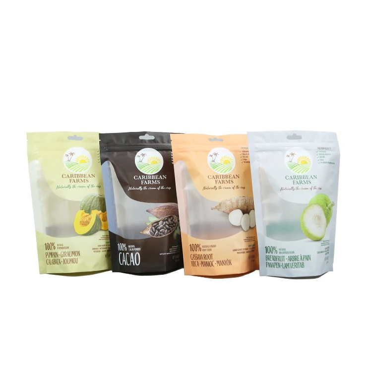Recyclable Flat Zipper Resealable Seeds Packaging Bags Vegetable Plastic Bags With Clear Window