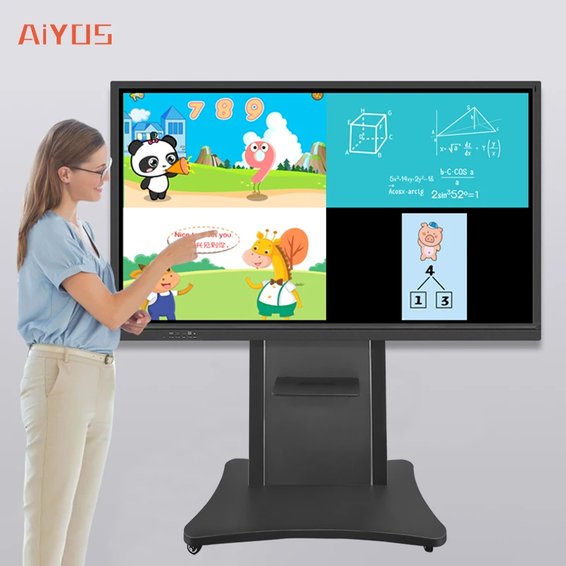85 Inch IPS IR Capacitive Multi Touch RJ45 OPS Module Interactive Electronic Whiteboard LCD Smart Board for Office School