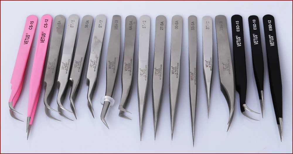 SP EYELASH Extension Tweezers Fiber Tip Wholesale Price Free Customize Logo Fiber Tip Volume 45 90 Degree Extension Tweezers