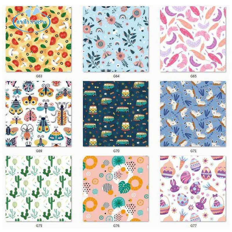 Babyshow Various Printed Waterproof PUL Fabric Factory Direct Selling Low Price Fabric Multicoloured  Cloth for Cloth Diapers