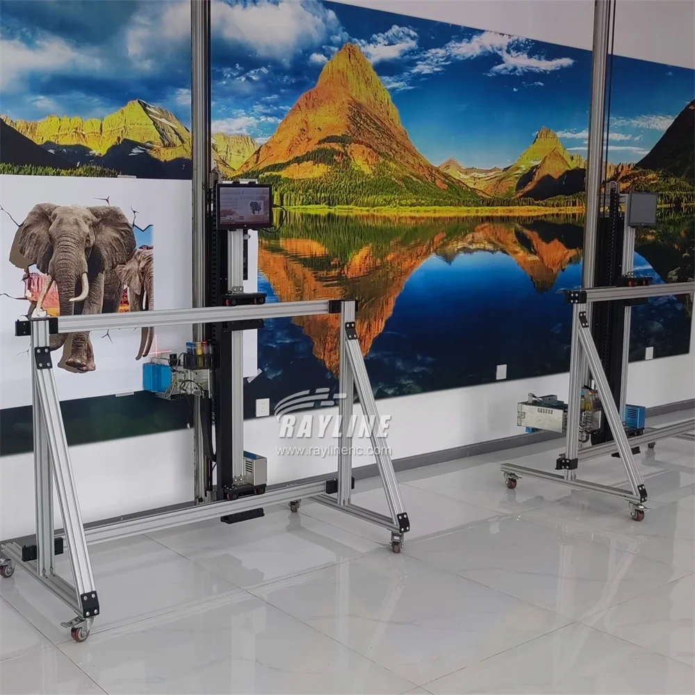 Automatic AI 4K Wall Floor Printing Machine CMYKW Color 3d Vertical Uv Wall Art Printer Printing Machine Indoor Outdoor Glass