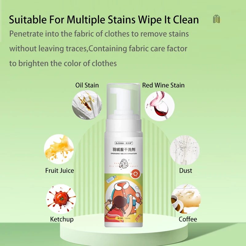 180ml Dry Cleaning Agent Down Jacket Dry Cleaner Sofa Carpet Household Cleaner