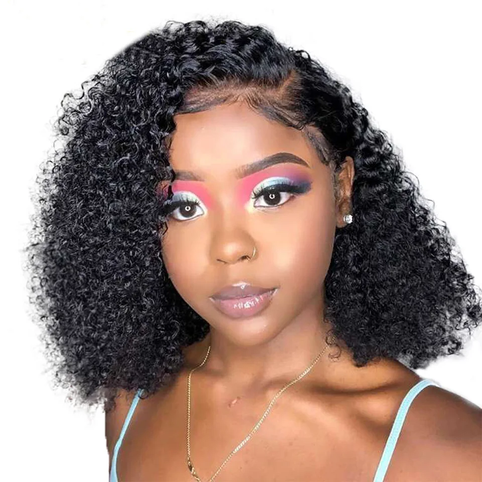 Private Label 1# Deep  Wave Cheap Curly Synthetic Wig Kinky Curly Wigs Hot Sale  Headband Wigs For Black Women