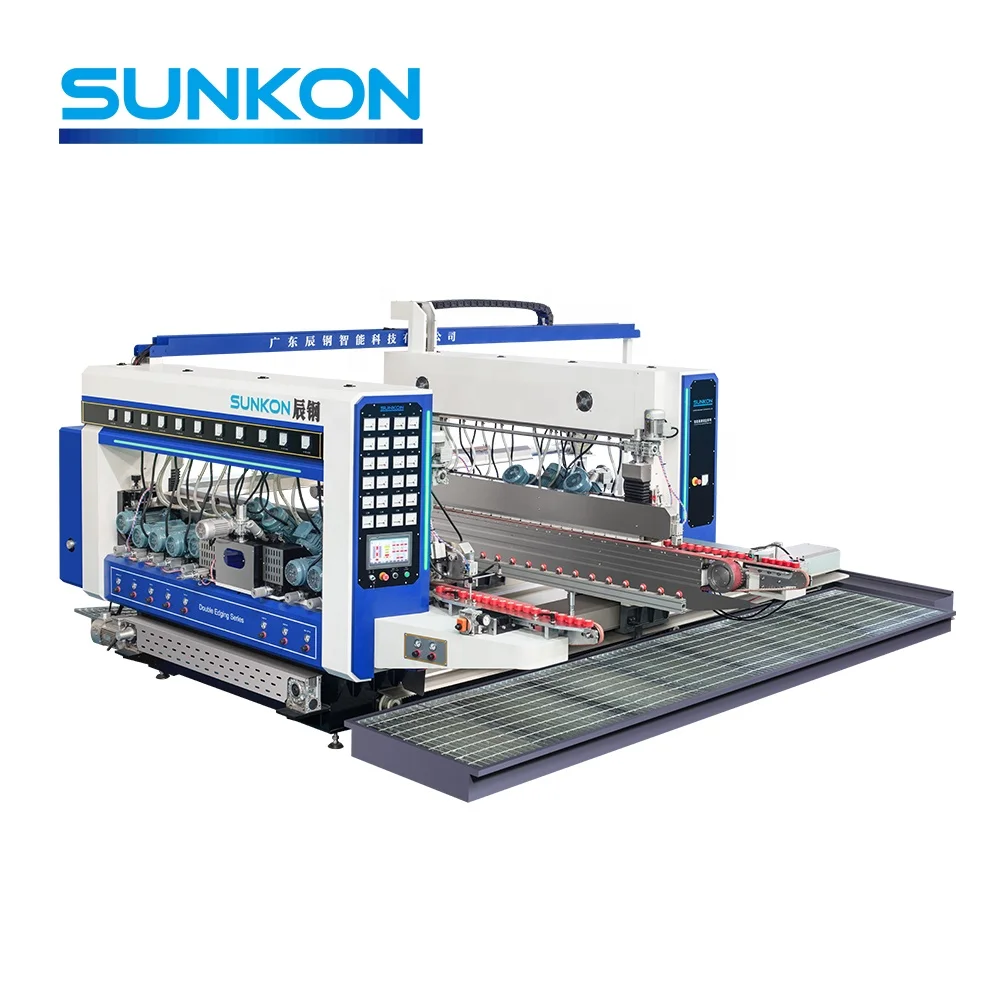 CGSZ2230 22 Motors Horizontal Glass Edging Polishing Machine For Glass Processing Line glass double edger