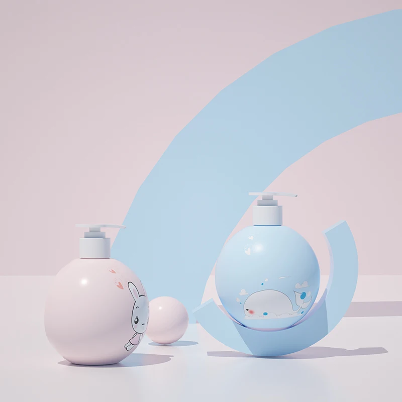 luxury baby shampoo body wash lotion shampoo pump bottle kid skincare packaging produits cosmetiques pour bebe