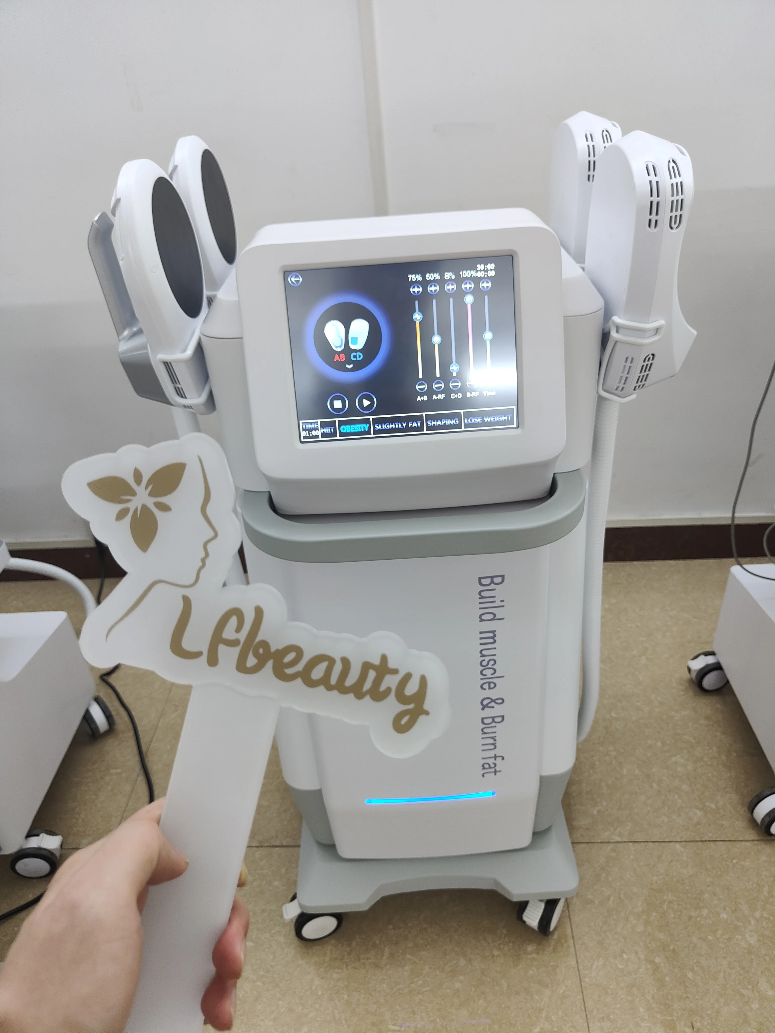 Lfbeauty novel technology electromagnetic Build Muscle Machine rf ems body shaping 4 handles hi emt slimming machine