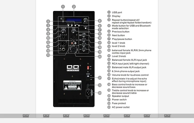 Высококачественная караоке-система qqchinпа bluetooth-динамик беспроводной Профессиональный Мощный Динамик для сцены