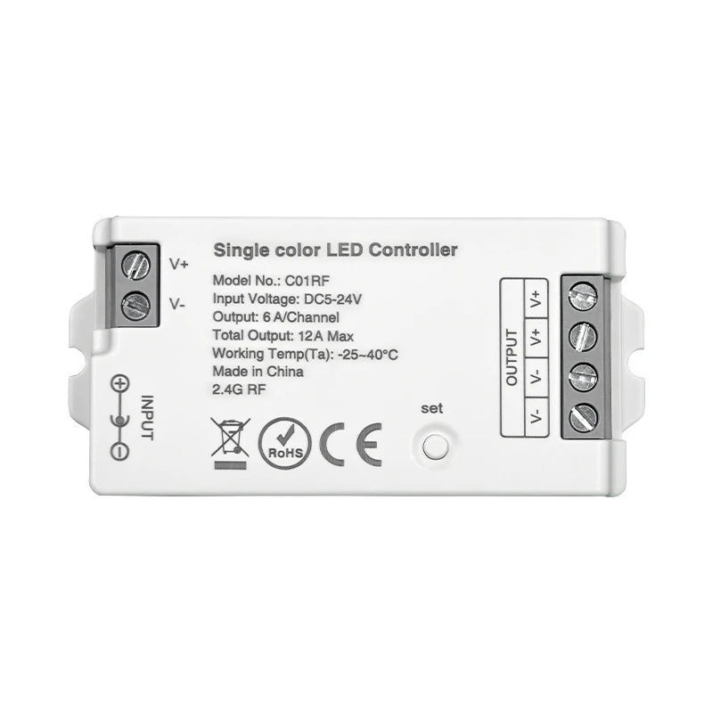 DC12-24V Input 6A/Channel Smart 2.4G Rgb Rgbw Control System Led Rf Controller