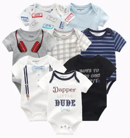 8 PCS/LOT Short Sleeve Baby Rompers 100%Cotton overalls Newborn clothes Roupas de bebe boys girls jumpsuit&clothing