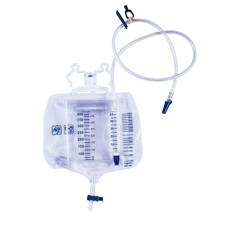 Professional high quality manufacture 2000ml adult valve luxury urine bag with anti-reflux