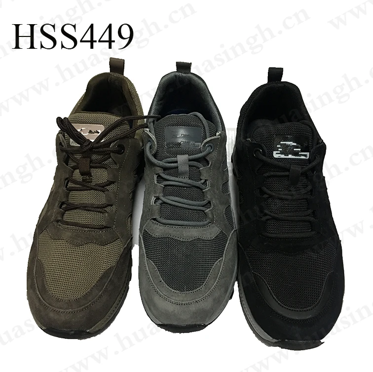 YWQ,china factory supply high quality suede leather sport shoes unisex daily wear outdoor walk running shoes  HSS449